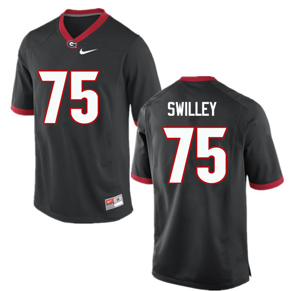 Men Georgia Bulldogs #75 Thomas Swilley College Football Jerseys-Black